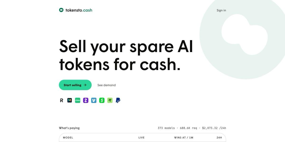 tokensto.cash preview